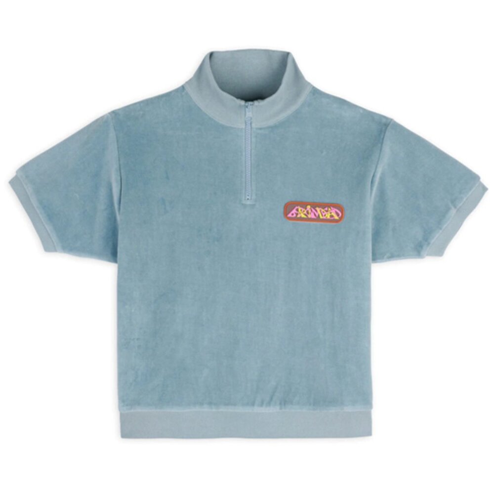 BRAIN DEAD LINKED SHORT SLEEVE MOCK NECK - LIGHT BLUE